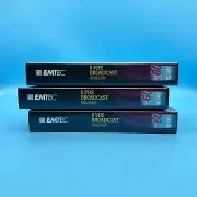 3X EMTEC S-VHS VIDEO BROADCAST MASTER TAPE FOR STUDIO PROFESSIONALS 60min NEW !