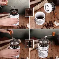 在飛比找Yahoo!奇摩拍賣優惠-現貨供應  咖啡磨豆機 手動陶瓷玉白咖啡豆研磨機家用 手搖咖