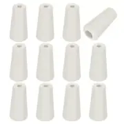 12Pcs Cord Knobs, Wood Cord Tassel Drops Pull End for Window, Creamy Cone