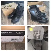 NEW Doc Dr. Martens 1460 Mono Smooth Leather Boot Men size 6 - Women size 7