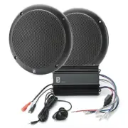 Poly-Planar MP3-Kit4 120-Watt Marine Audio Kit - 2x 5in Speakers - Black