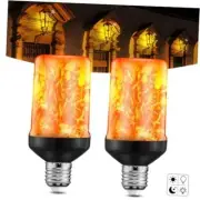 LED Flame Effect Light Bulbs, Dusk to Dawn Sensor Bulb with E6 Base, 2 Orange