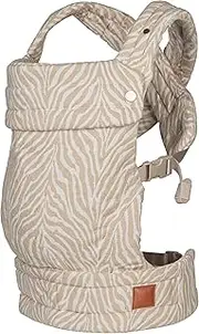 Baby Carrier for Newborns to Toddlers | Cozy Wrap with Lumbar Support | Soft Fabric, 7-35lbs Adjustable Fit | Beige Zebra Pattern
