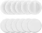 Sibba Loose Powder Puff 12 Pieces Round Velour Face Makeup Compact Body Container Setting Pressed Blending Foundation Cream Make Up Ribbon Strap Sponge Cushion Halloween Cosmetic Applicator (White)
