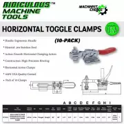 60LB Stainless Steel U-Bar Flange Base Horizontal Clamp - 10 Pack: Heavy-Duty