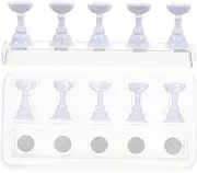 SHERCHPRY 2Sets Acrylic Nail Art Tips Holder with Magnetic Base Nail Tip Stand for Practice for Beginners and Professionals for Salon and Home Use