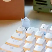 REDQIN Artisan Keycaps - Cute Ghost keycaps Shine Through Resin Custom Escape Handmade Keycap for Mechanical Keyboard Key Cap (Fierce Little Ghost, Translucent)