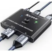 Usb C Kvm Switch 4K@60Hz, Usb C Switch For 2 Computers Share Hdmi Display