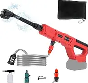 Cordless Pressure Washer for Milwaukee M18 Battery, 900 PSI Portable Power Washer with 6-in-1 Nozzle, 1.0 GPM Foam Cannon Power Pressure Washer for Car Floor Fence Wall Cleaning (Battery Not Included)