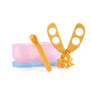 3Set Multi-function Portable PP Clip Scissors Baby Food Cut Supplement Scissors Pink