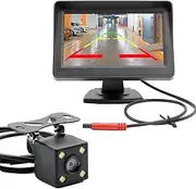 4.3 Inch TFT LCD Car Monitor Vehicle Rear View Reverse Backup Car LED Camera Video Parking System for Cars,Trucks,Pickups,Suvs, Reversing Camera Kit Easy Install