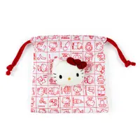 在飛比找蝦皮購物優惠-♥小玫瑰日本精品♥  Hello Kitty 絨毛大頭束口袋