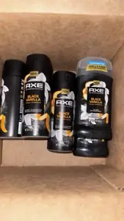 3x AXE Fragrance Premium Body Spray 2x Deodorant Black Vanilla 5 Item Bundle