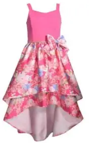 NWT Bonnie Jean Girls 7 Sleeveless Pink Floral Mikado Special Occasion Dress