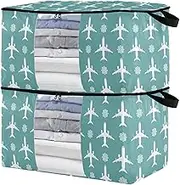 sanluoli 90L 2 Pack Shoe Organizer Under Bed with Reinforced Handles, clear window Closet Storage Bags
