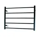 Radiant Matte Black 750 x 550mm Round Heated Towel Rail (Right Wiring) BRTR03RIG