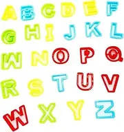 Cabilock 26pcs DIY Clay Tools for Capital Letters Numbers Molds Mixed Colors for Creative Play and Early Learning Activities