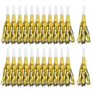 24Pcs Metallic Fringed Party Noise Maker Blowouts Whistle-Gold Black