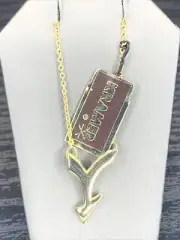 Kramer Of New York Necklace Gold Tone Funky Arrow Pendant Dainty 16” 1960s NOS