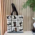 Panda Printing Canvas Shoulder Bag Canvas Large Capacity Shoulder Bag