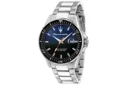 Maserati Sfida Stainless Steel Black And Blue Dial Quartz R8853140001 100M Men's Watch