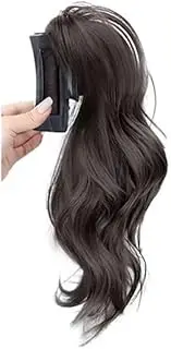 Beauty 12 inch Synthetic Claw Wavy Curly Wig Clip in Ponytail Hair Extension for Women Accessories(Black Brown)