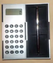 NASD MEDIATION SETTLEMENT MONTH BLACK & SILVER CALCULATOR WITH PEN