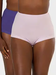 Rib Leg Cotton Full Brief 2 Pack