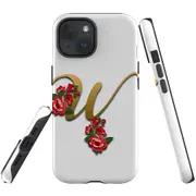 For iPhone 15 Plus Case, Shielding Cover, Letter W