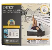 Intex Mid-Rise Airbed with FastFill USB Pump Twin 12" Height Dura-Beam Standard