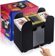 Automatic Card Shuffler 1/2/4/6 Decks, Electric Battery Operated Or USB Data Cable Power Supply Shuffler, Card Game for Home Party Club Game for Standard-Size Cards - Single Button Operate