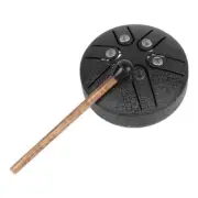 Fockety Drum, 3 Inches 6 Notes Tongue Drum Hand Pan Drum with Mallets, Steel