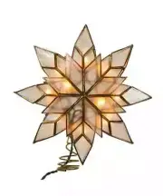 Stunning Shinny 9.25" UL 10-Light Capiz Clear Star Treetop Metal Coil Base
