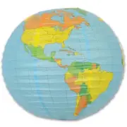 World Globe Paper Lantern 15.5" Outer Space Science Party Hanging Decoration