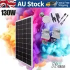 12V 130W Solar Panel Kit Mono Fixed Battery Charging + Solar Mounting Brackets