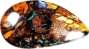 [PUHARGEMS] 10.40 ct Fancy Cabochon Shape (21 x 12 mm) Multi Color Australian Koroit Boulder Opal Natural Loose Gemstone, gemstone, Boulder Opal