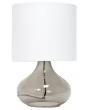 Lalia Home Glass Raindrop Table Lamp With Fabric Shade