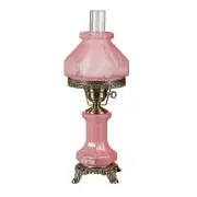 Isabel Hurricane Style Hand-Blown Crackled Glass Victorian Table Lamp Pink | ...