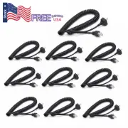 10X 8 Pin-Microphone Cable Coiled Cord+Shielded wire For Kenwood KMC30 KMC32