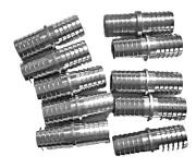 (10) ~ FOOD GRADE ~ S/S 3/8” x 3/8” BARB HOSE SPLICER