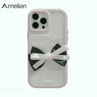 在飛比找蝦皮購物優惠-Arnelian 手機殼 3D 蝴蝶結凸起保險槓角皮膚智能手