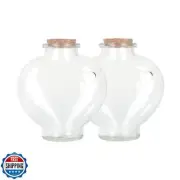 Magic Season Decorative Glass Bottles with Cork Stoppers (12 fl oz. Heart-Sha