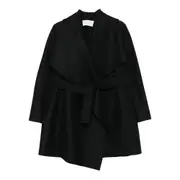 [Harris Wharf London] Harris Wharf London Wrap-front Belted Coat 44 IT BLACK