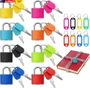 Luggage Padlocks, 8Pack Suitcase Locks Easy, Multicolor Mini Keyed Padlock for L