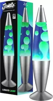 JAMBO Large Lava Lamp Blue Yellow/Green Wax 16"