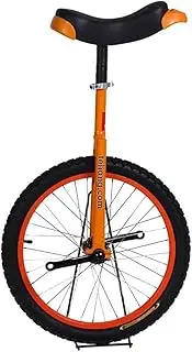 16/18/20 Inch Wheel Freestyle Unicycle Orange, with Saddle Seat Steel Fork Cranks Frame & Rubber Tire, for Adult Teen Cycling Exercise Bike Ride (Color, Orange, Size, 20 Inch Wheel). Durable TDF
