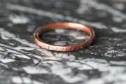 Copper Ring Stackable Hammered Rings Band Size 9 Promise Ring thin 2mm