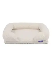 [Charlies] Teddy Fleece Orthopedic Memory Foam Sofa Dog Bed in Cream