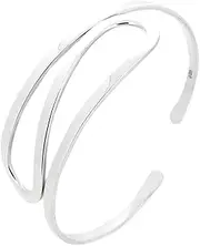[Treasure Bay] TreasureBay Classic Women's 925 Sterling Silver Bangle Bracelet Cuff