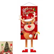 Christmas Hanging Banner Decorations Santa Claus Snowman Elk Porch Sign Door Banner Decorations for Home-Style 4